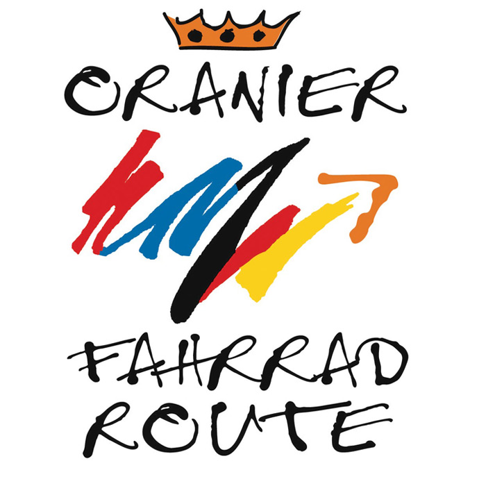 Logo der Oranier-Fahrradroute - Teil der Oranier-Themenroute Deutschland & Niederlande auf den Spuren des Königshauses Oranien-Nassau Logo der Oranier-Fahrradroute - Teil der Oranier-Themenroute Deutschland & Niederlande auf den Spuren des Königshauses Oranien-Nassau