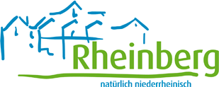 Logo derStadt Rheinberg auf der Oranier-Fahrradroute von Lingen über Apeldoorn nach Moers 